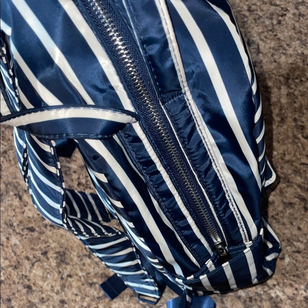 Striped Navy and White Backpack - Picture 3 of 7